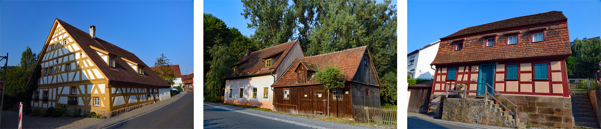 alte fachwerkhäuser in rügland im landkreis ansbach frankenhöhe