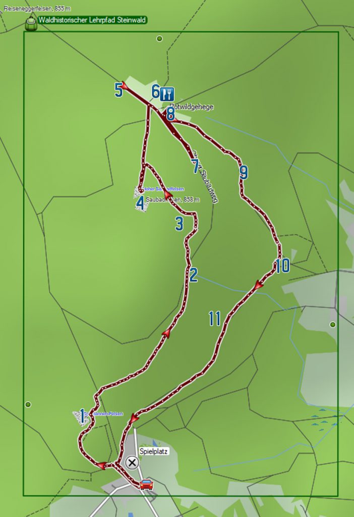 Wanderkarte mit Infotafeln Waldhistorischer Lehrpfad im Naturpark Steinwald