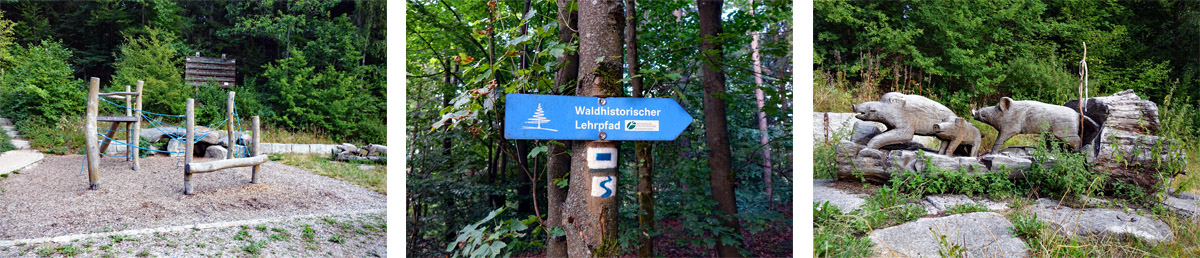Spielplatz und Wegweiser Waldhistorischer Lehrpfad im Naturpark Steinwald