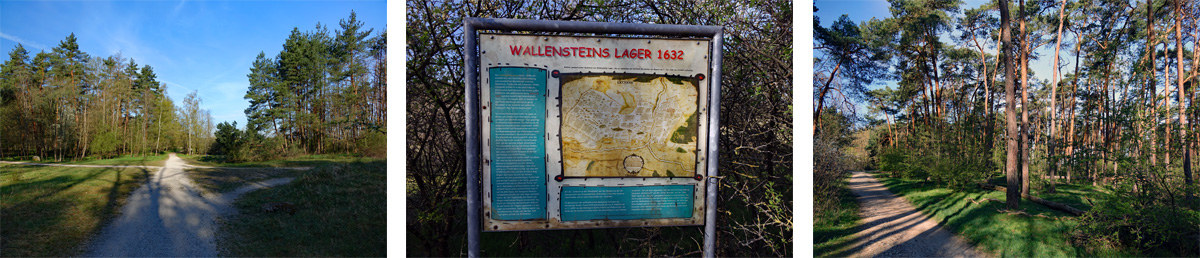 Informationstafel Wallensteins Lager im Naturschutzgebiet Hainberg in Oberasbach und Stein im Landkreis Fürth
