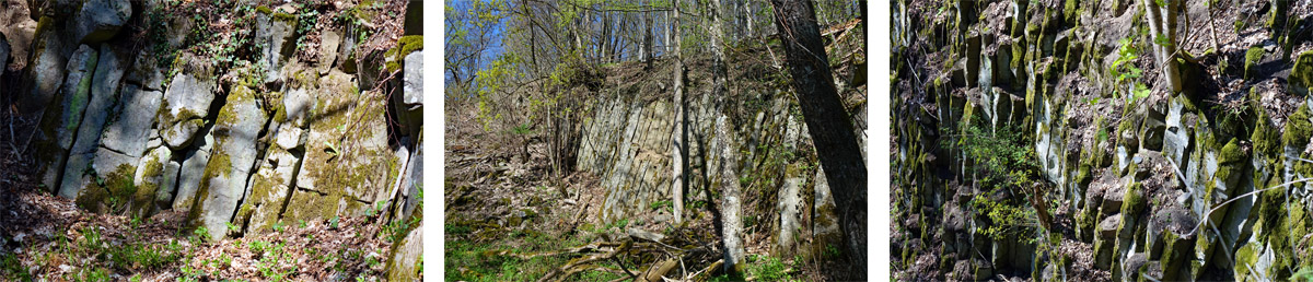 Ehemaliger Basalt-Steinbruch auf dem Gangolfsberg bei Oberelsbach in Unterfranken