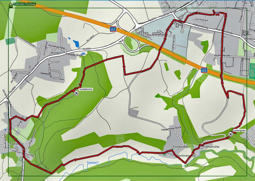 Wallenstein-Rundwanderweg Altdorf (Lk Nürnberger Land) 16 Karte Wallenstein Rundweg Altdorf Wanderkarte