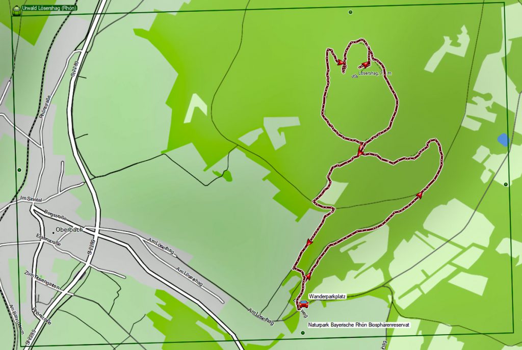 Urwald-Naturlehrpfad Lösershag (Rhön) 15 wanderkarte urwald lösershag