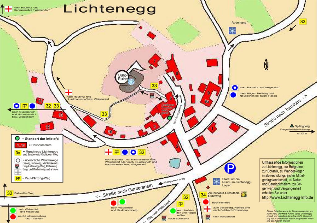 Zauberwald-Orchideenweg Lichtenegg (Oberpfalz) 16 karte plan lichtenegg birgland burg