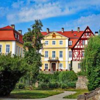 WASSERSCHLOSS RÜGLAND 17 garten ansicht wasserschloss rügland mittelfranken