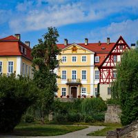 garten ansicht wasserschloss rügland mittelfranken