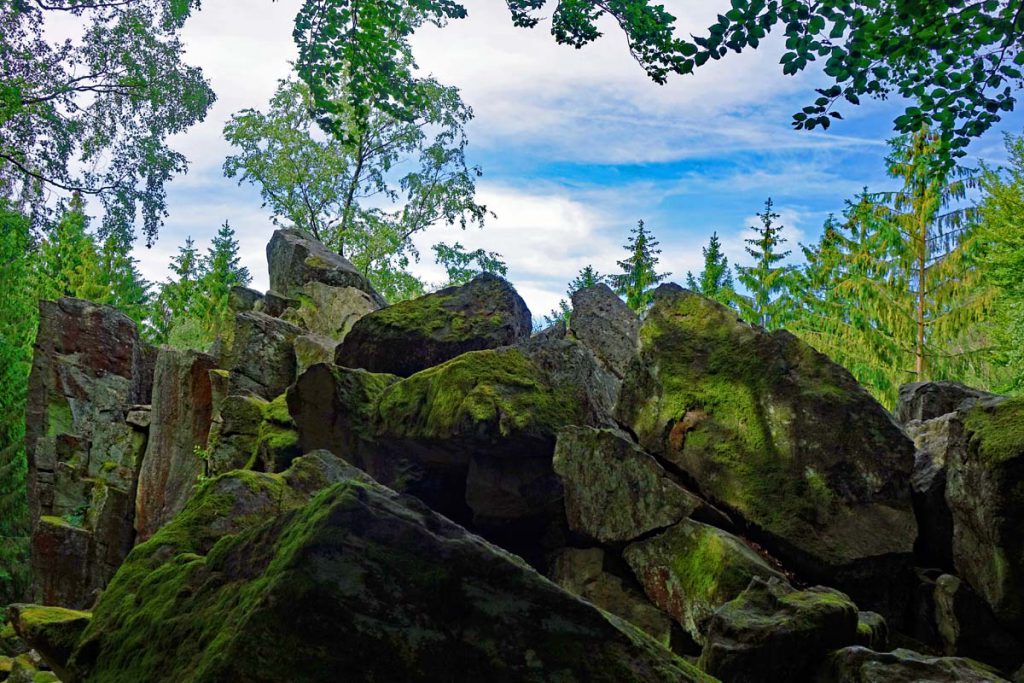 moos felsen steinwand poppenhausen hessen rhön