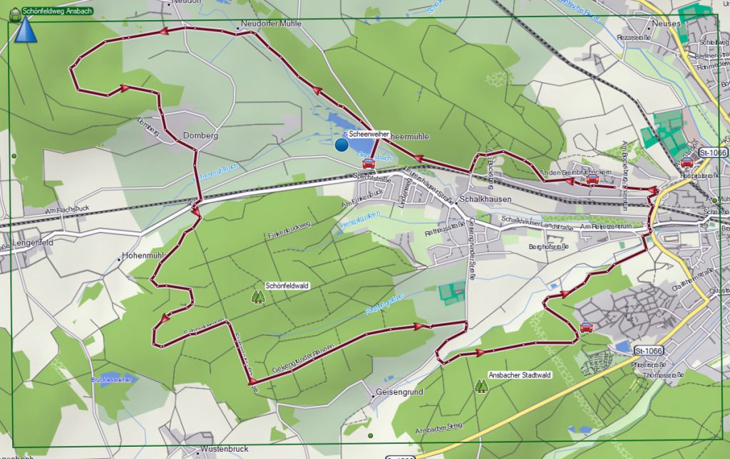Auf dem Schönfeldweg zum Naturschutzgebiet Scheerweiher (Ansbach) 11 wanderkarte schönfeldweg ansbach