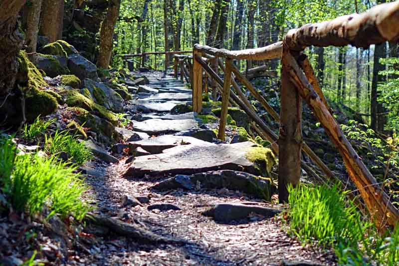 Burgen, Prismen und geheimnisvolle Labyrinthe - Die schönsten Geotope in Unterfranken 12 naturlehrpfad gangolfsberg wandern rhön