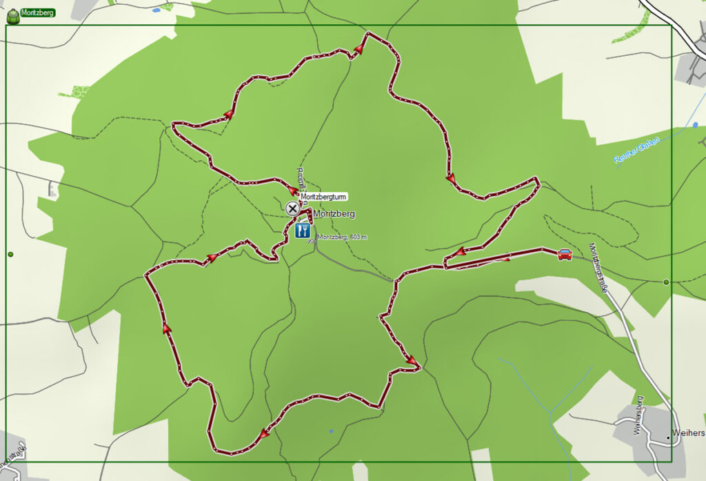 Rundwanderung auf den Moritzberg bei Leinburg (Landkreis Nürnberger Land) 12 wanderkarte moritzberg