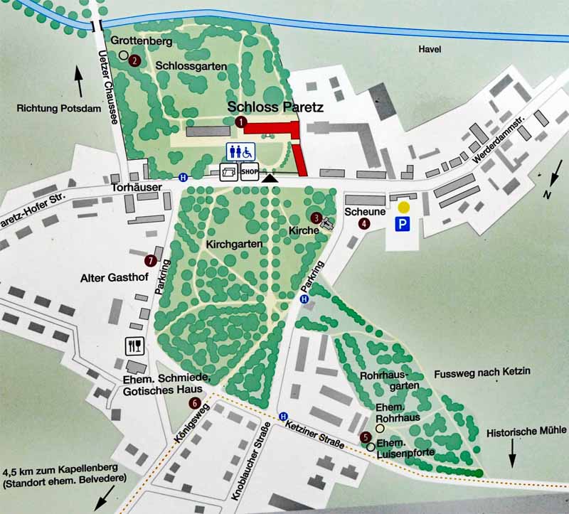 Romantisches Havelland - Rundweg von Ketzin nach Paretz 13 plan karte info schloss paretz ausflug wandern