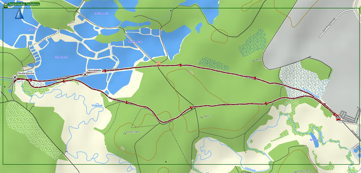Im Land der tausend Teiche - Wanderung durch die Tirschenreuther Teichpfanne zur Himmelsleiter (Oberpfalz) 30 himmelsleiter rundweg 4 karte