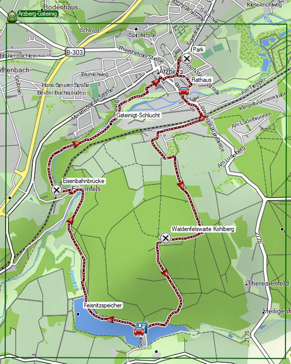 Röslauschlucht Gsteinigt in Arzberg 20 karte arzberg gesteinigt