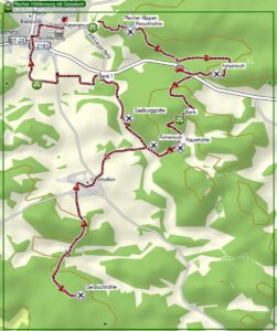 Wanderungen in der Fränkischen Schweiz - Teil 2 12 karte plecher höhlenweg mit geisslochhöhle