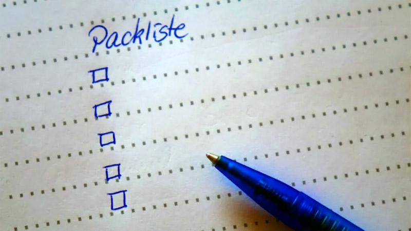CHECKLISTE FÜR DIE REISE 2 packliste checkliste koffer reisetasche handgepäck