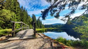 FICHTELGEBIRGE 41 brücke steg fichtelsee fichtelgebirge naturpark bayern franken