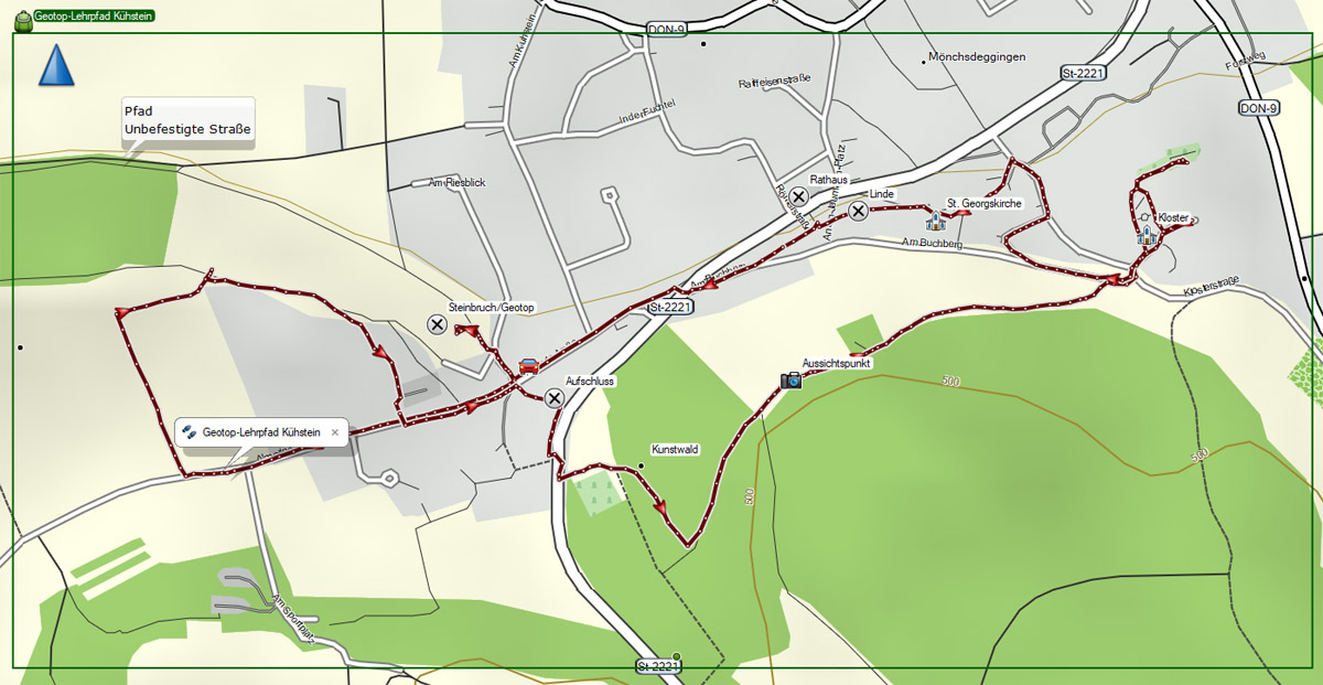 Geopark Nördlinger Ries 29 geotop kühstein karte