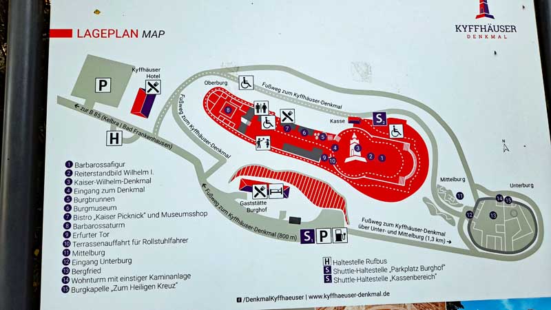 Kyffhäuser-Denkmal 21 kyffhäuser denkmal burg ruine lageplan übersicht