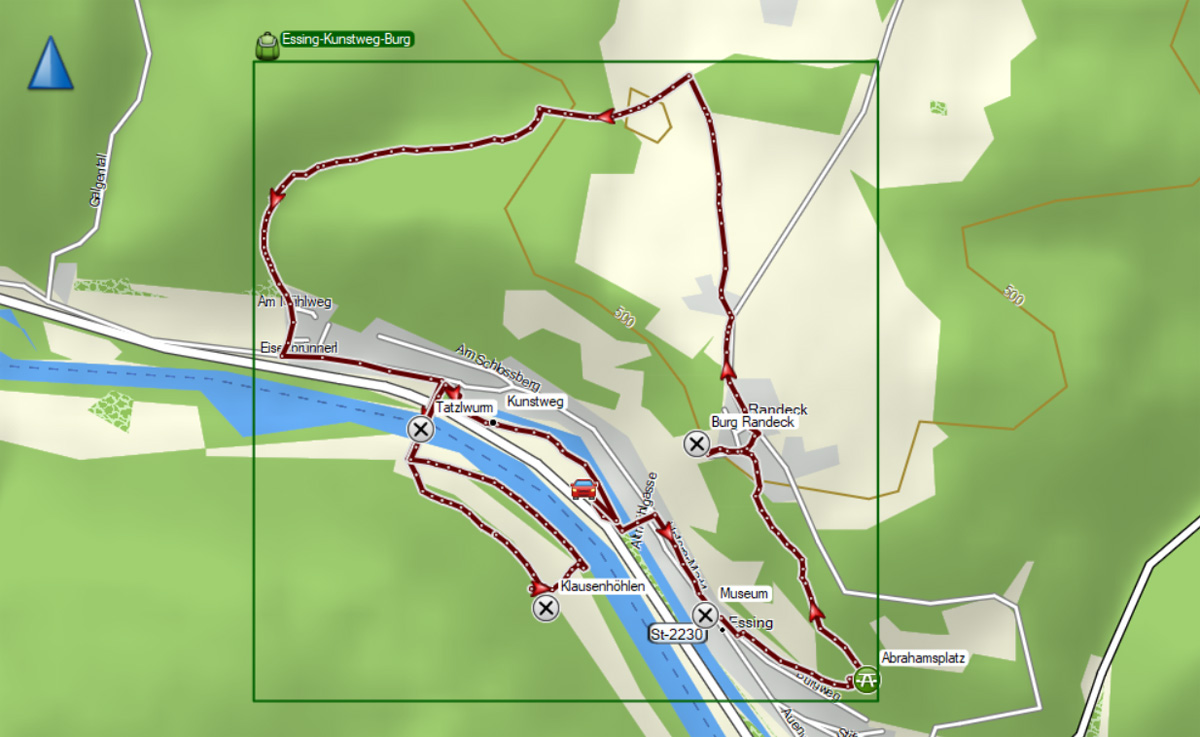 Essing: Kunstweg, Klausenhöhlen und Burg Randeck 18 rundweg essing wanderkarte