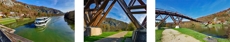 Essing: Kunstweg, Klausenhöhlen und Burg Randeck 8 tatzlwurm brücke holzbrücke essing kelheim altmühltal