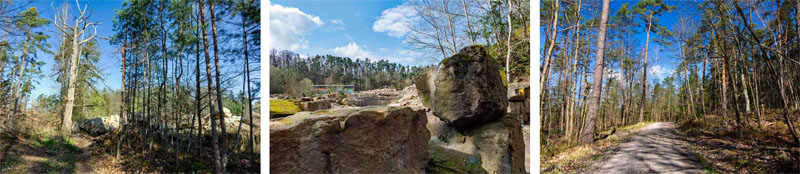 Vom Steinbruch Worzeldorf zum Alten Kanal 3 rundweg nuernberg reichswald worzeldorf steinbruch