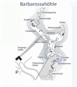 Barbarossahöhle - Kyffhäuser 26 höhlen plan grundriss