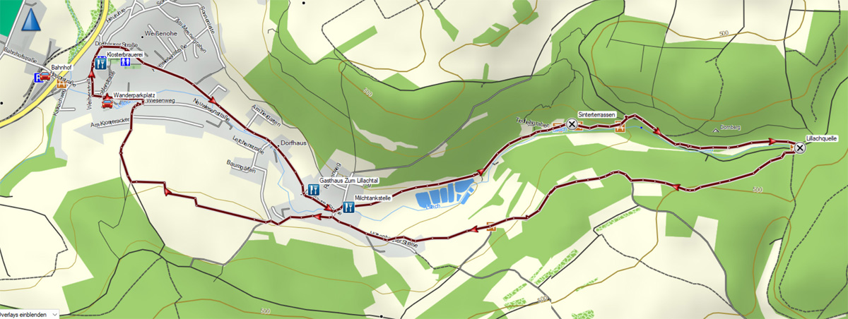 Naturlehrpfad Weißenohe zur Lillachquelle 23 lillachtal wanderkarte